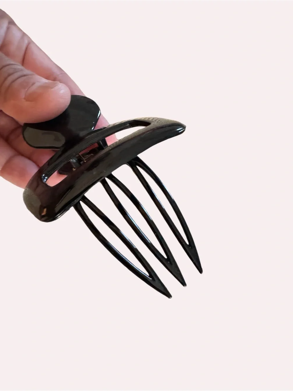 Classic Black Glossy Hair Claw Clip Medium Strong Hold Rectangle Hair Accessory